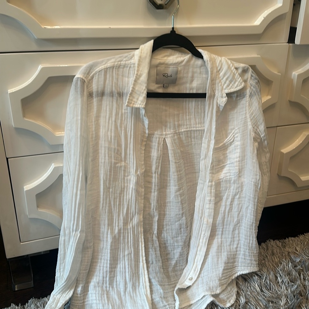 RAILS linen button down in white
